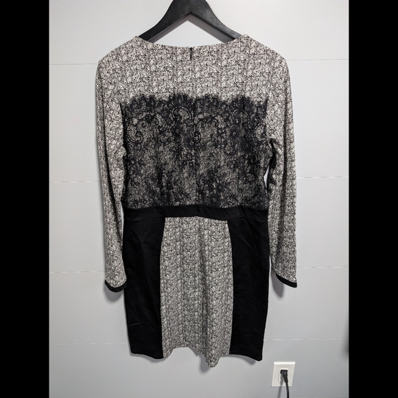 Katherine Barclay Montreal Elegant Black and White  Dress With Lace Detail - Picture 2 of 11